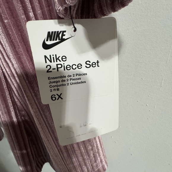 Nike Kids Velvet Tracksuit in Dusty Pink - Picture 3 of 4